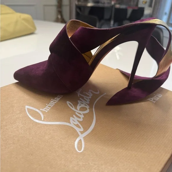 Christian Louboutin Burgundy Heeled Boots - Picture 6 of 13